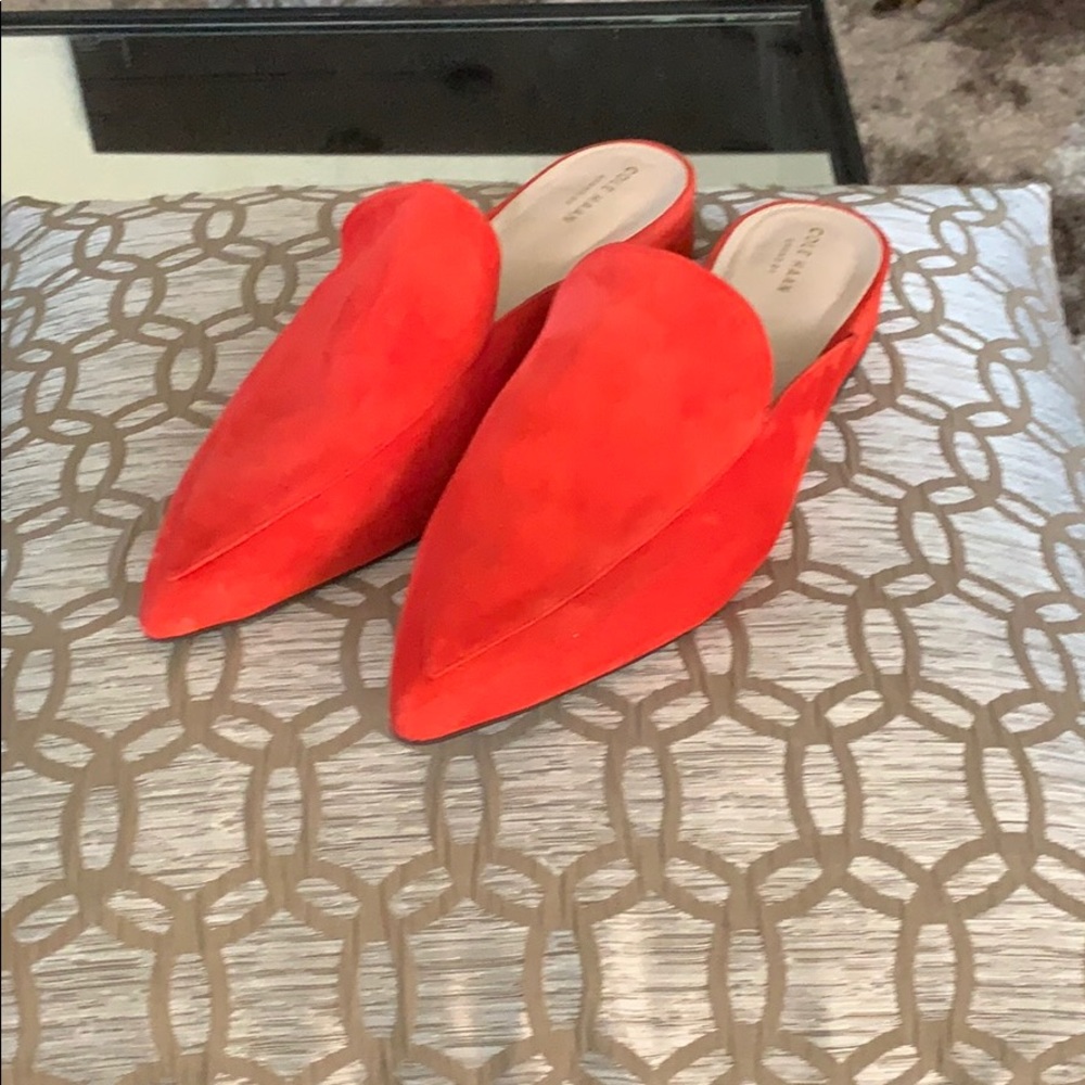 sexy suede -zesty tangerine mules
